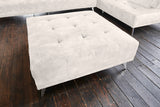 KAWOLA Sofa WIOLO Ecksofa velvet mit Hocker cremeweiß