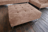 KAWOLA Sofa WIOLO Ecksofa velvet mit Hocker taupe