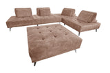 KAWOLA Sofa WIOLO Ecksofa velvet mit Hocker taupe