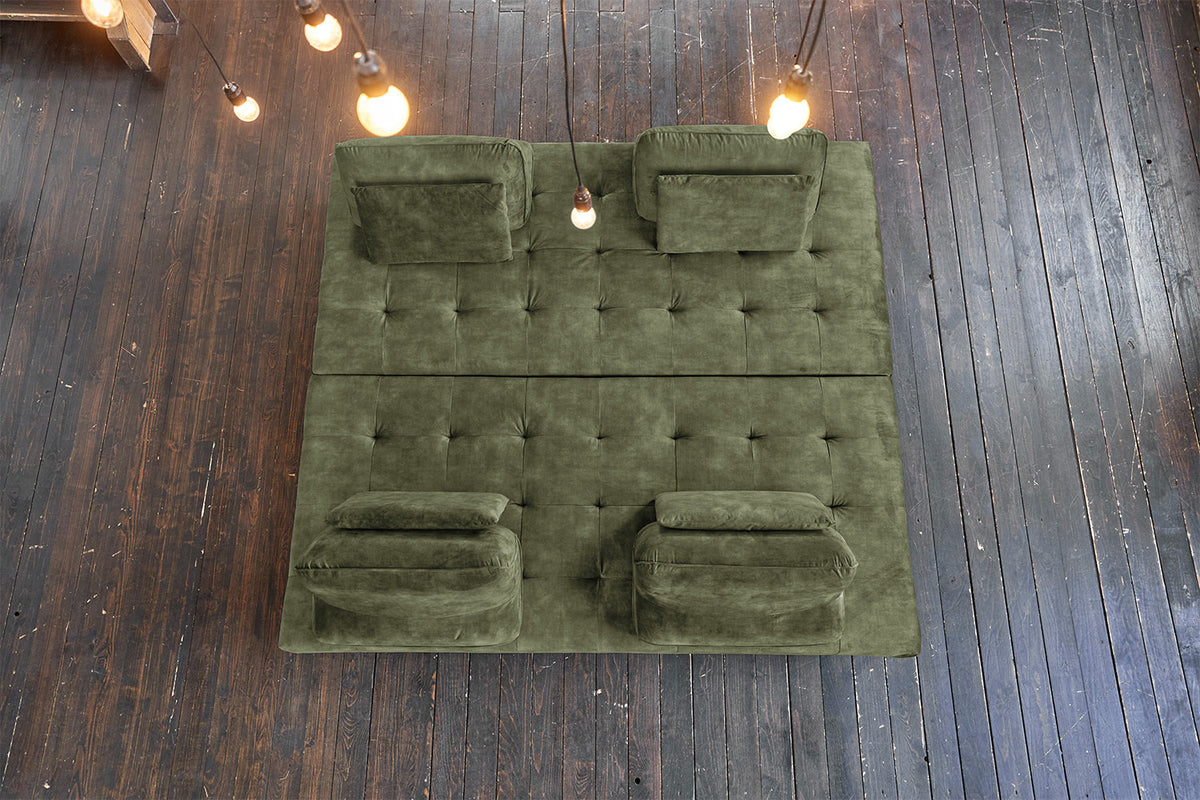 KAWOLA Sofa WIOLO Ecksofa velvet moosgrün