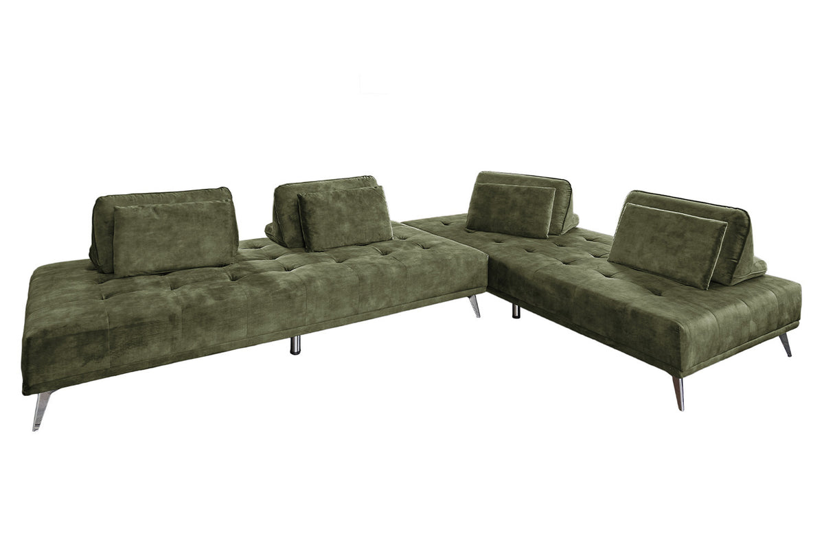 KAWOLA Sofa WIOLO Ecksofa velvet moosgrün