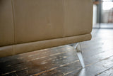 KAWOLA Sofa WIOLO Schlafsofa Daybed mit Hocker Leder camel