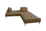 KAWOLA Sofa WIOLO Schlafsofa Daybed mit Hocker Leder camel