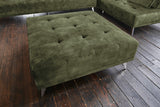 KAWOLA Sofa WIOLO Schlafsofa Daybed mit Hocker velvet moosgrün