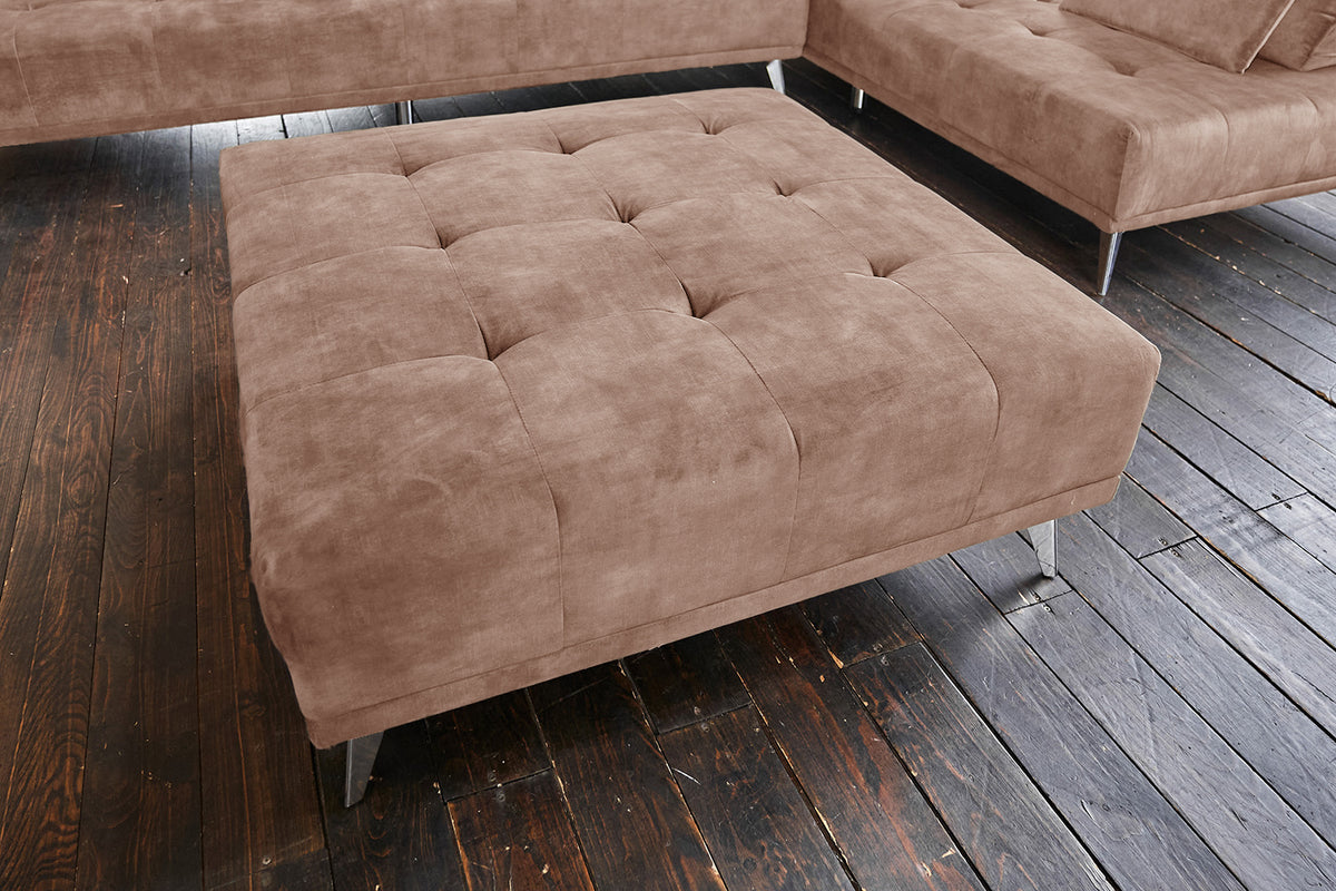 KAWOLA Sofa WIOLO Schlafsofa Daybed mit Hocker velvet taupe