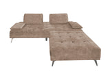 KAWOLA Sofa WIOLO Schlafsofa Daybed mit Hocker velvet taupe