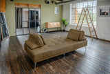 KAWOLA Sofa WIOLO Schlafsofa Daybed Leder camel