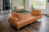 KAWOLA Sofa WIOLO Schlafsofa Daybed Leder cognac