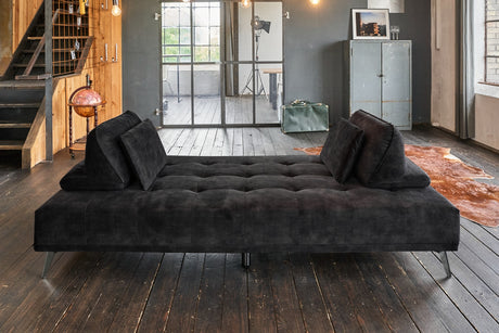 KAWOLA Sofa WIOLO Schlafsofa Daybed velvet anthrazit