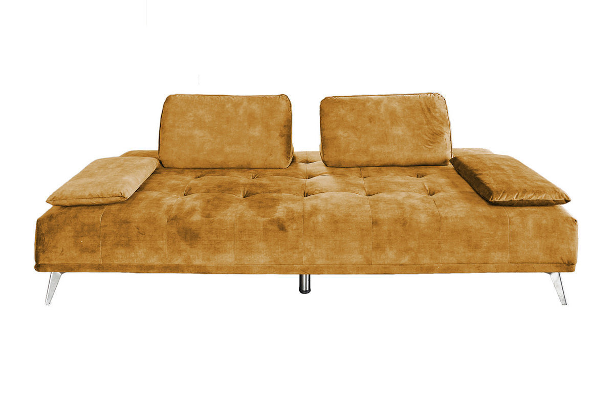 KAWOLA Sofa WIOLO Schlafsofa Daybed velvet cognac