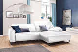 KAWOLA Sofa YORK Leder Recamiere white, Rechts, Schwarz, Relaxfunktion