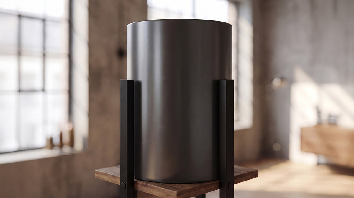 KAWOLA Stehlampe XELIA Holz schwarz natur