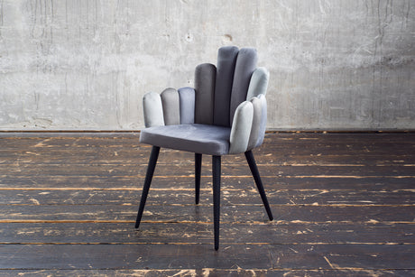 KAWOLA Stuhl FREJA Esszimmerstuhl Velvet grau Fuß schwarz