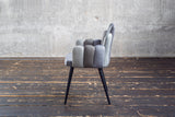 KAWOLA Stuhl FREJA Esszimmerstuhl Velvet grau Fuß schwarz