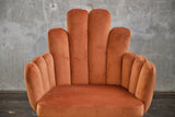 KAWOLA Stuhl FREJA Esszimmerstuhl Velvet orange Fuß gold
