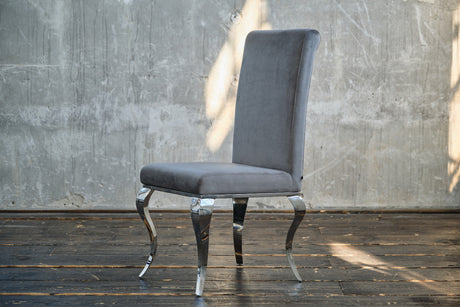 KAWOLA Stuhl LEIA Esszimmerstuhl Barock Velvet grau
