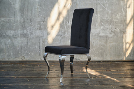 KAWOLA Stuhl LEIA Esszimmerstuhl Barock Velvet schwarz
