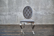 KAWOLA Stuhl LINDA Esszimmerstuhl Barock Velvet grau