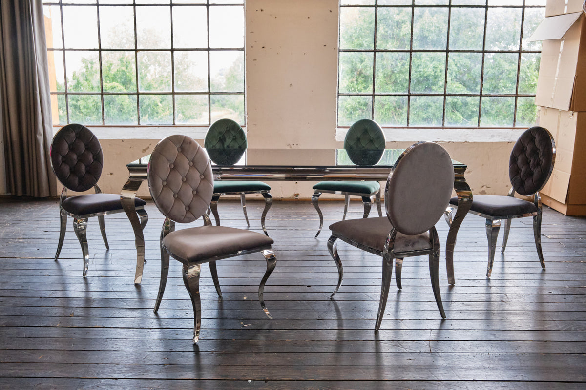 KAWOLA Stuhl LINDA Esszimmerstuhl Barock Velvet grau