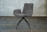 KAWOLA Stuhl NEW CHARME Drehstuhl Esszimmersessel Cord grau