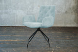 KAWOLA Stuhl NEW CHARME Drehstuhl Esszimmersessel Cord hellblau