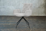 KAWOLA Stuhl NEW CHARME Drehstuhl Esszimmersessel Cord hellgrau