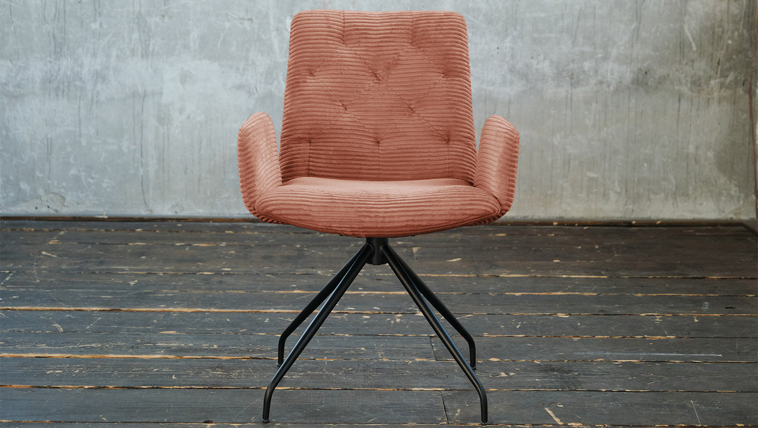 KAWOLA Stuhl NEW CHARME Drehstuhl Esszimmersessel Cord rost