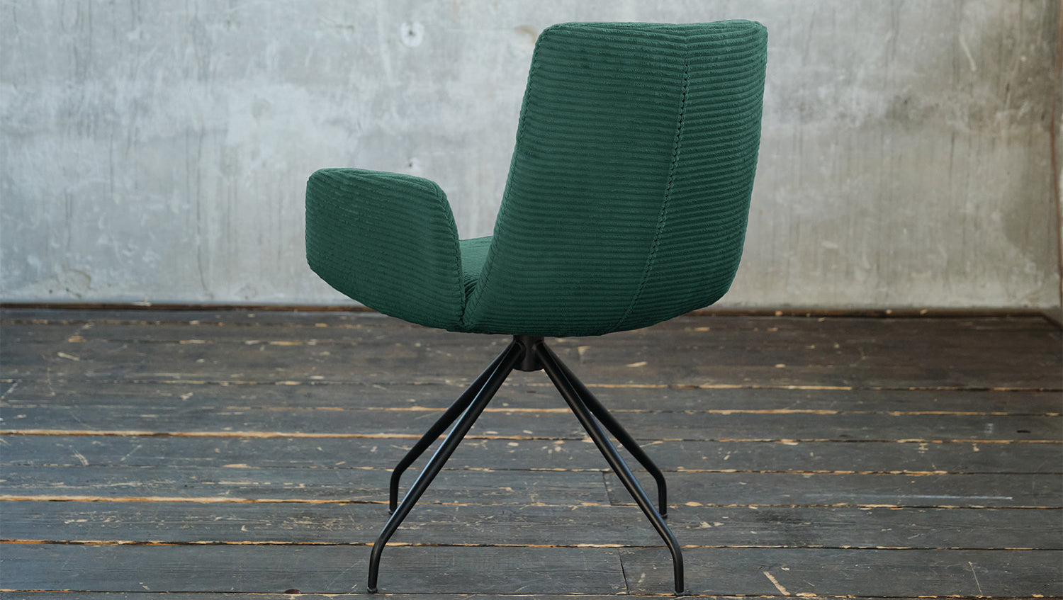 KAWOLA Stuhl NEW CHARME Drehstuhl Esszimmersessel Cord smaragd