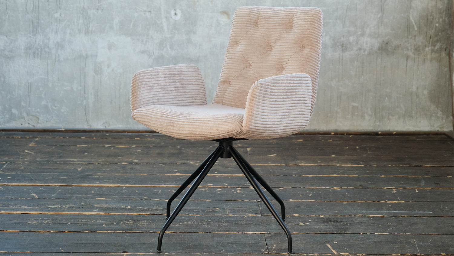 KAWOLA Stuhl NEW CHARME Drehstuhl Esszimmersessel Cord taupe