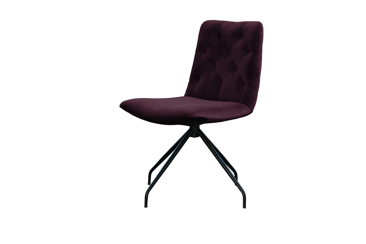 KAWOLA Stuhl NEW CHARME Drehstuhl Esszimmerstuhl Velvet purple
