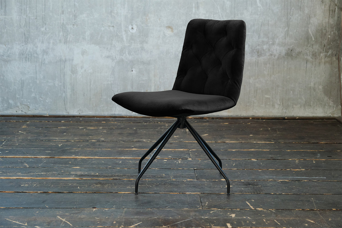 KAWOLA Stuhl NEW CHARME Drehstuhl Esszimmerstuhl Velvet schwarz