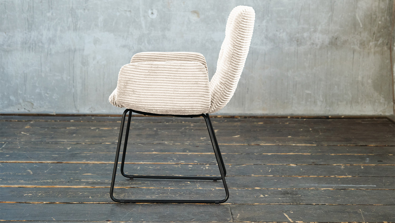 KAWOLA Stuhl NEW CHARME Esszimmersessel Cord cremeweiß