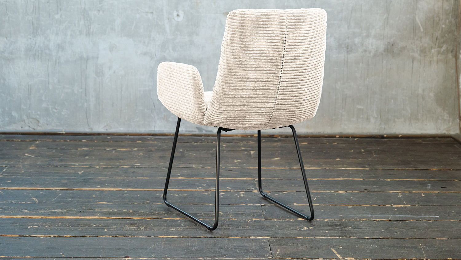 KAWOLA Stuhl NEW CHARME Esszimmersessel Cord cremeweiß