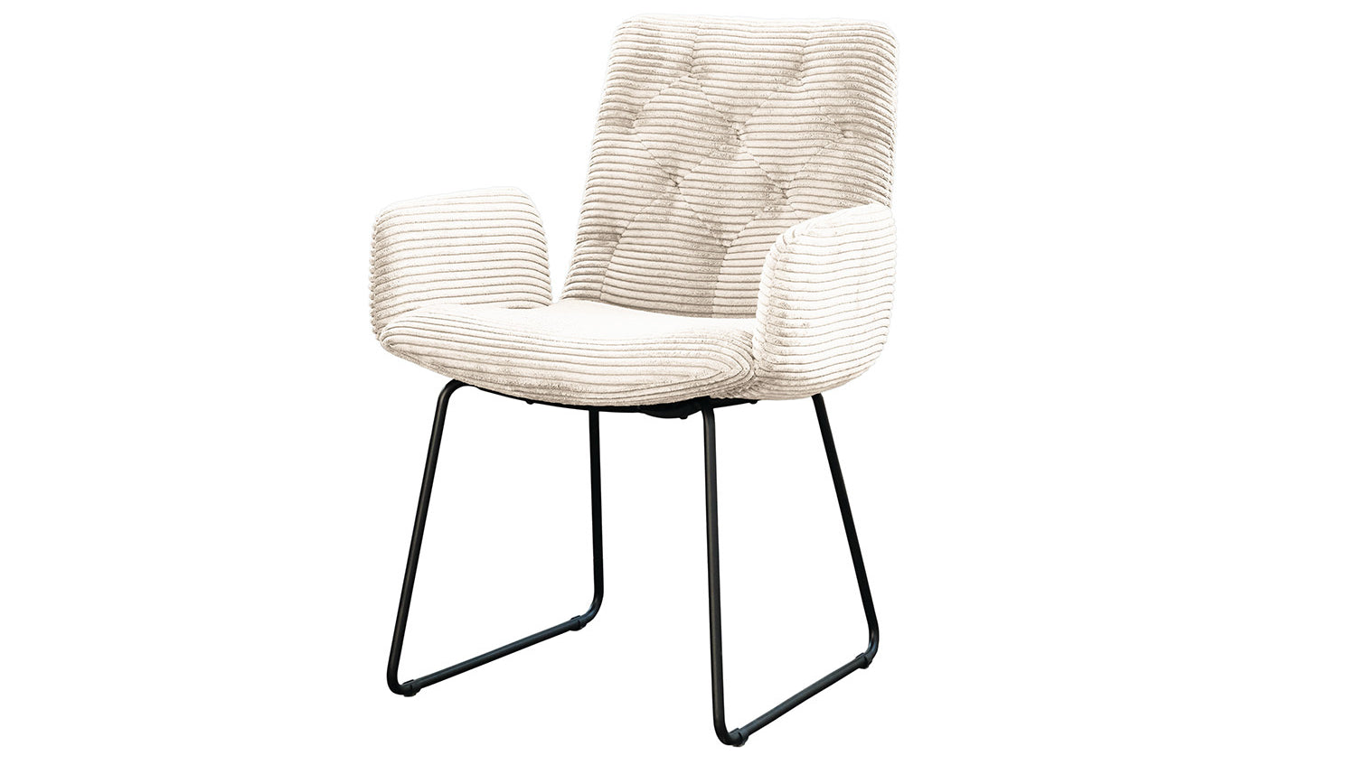 KAWOLA Stuhl NEW CHARME Esszimmersessel Cord cremeweiß