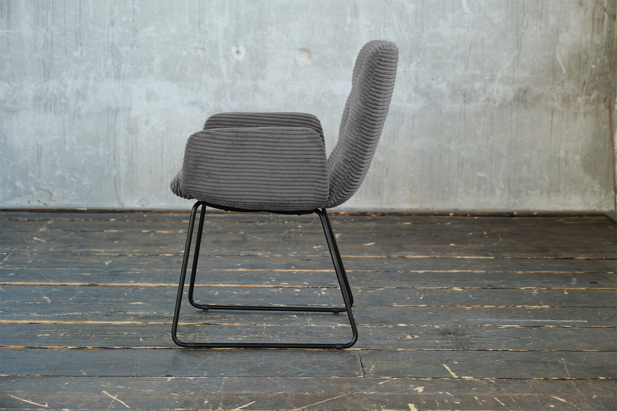 KAWOLA Stuhl NEW CHARME Esszimmersessel Cord grau