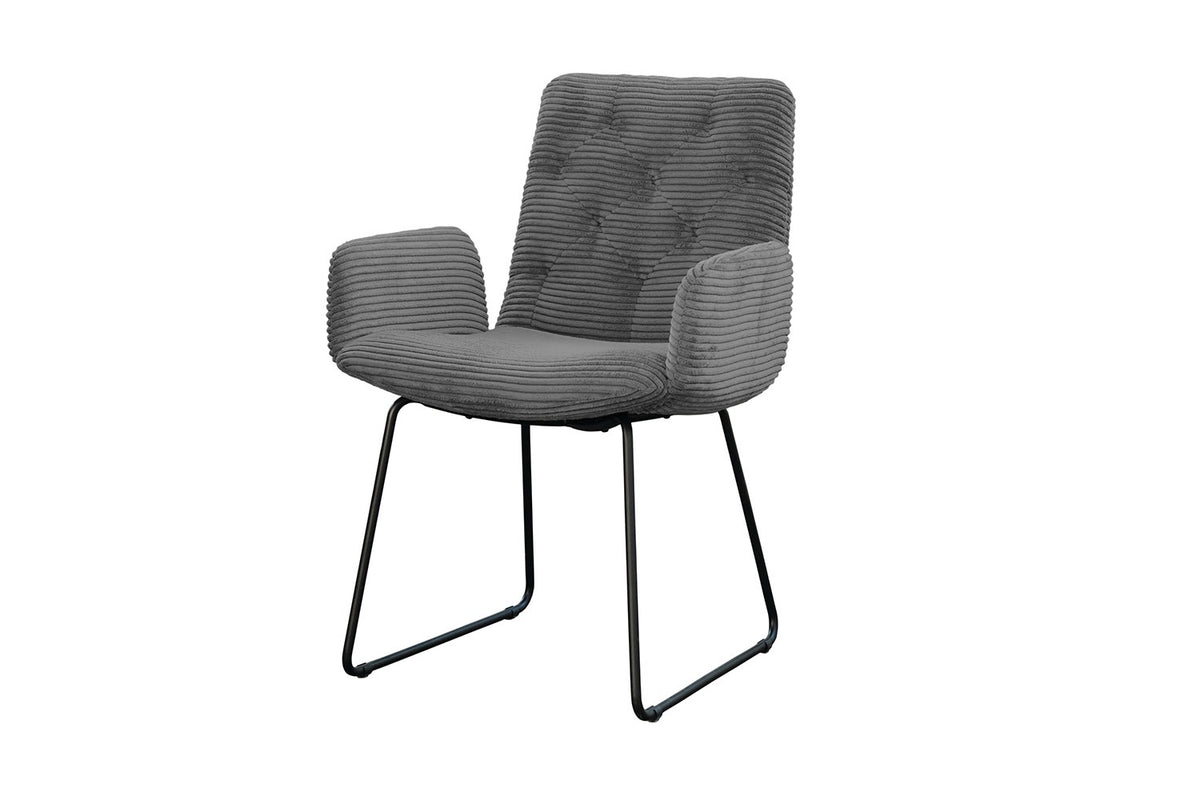 KAWOLA Stuhl NEW CHARME Esszimmersessel Cord grau