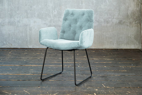 KAWOLA Stuhl NEW CHARME Esszimmersessel Cord hellblau