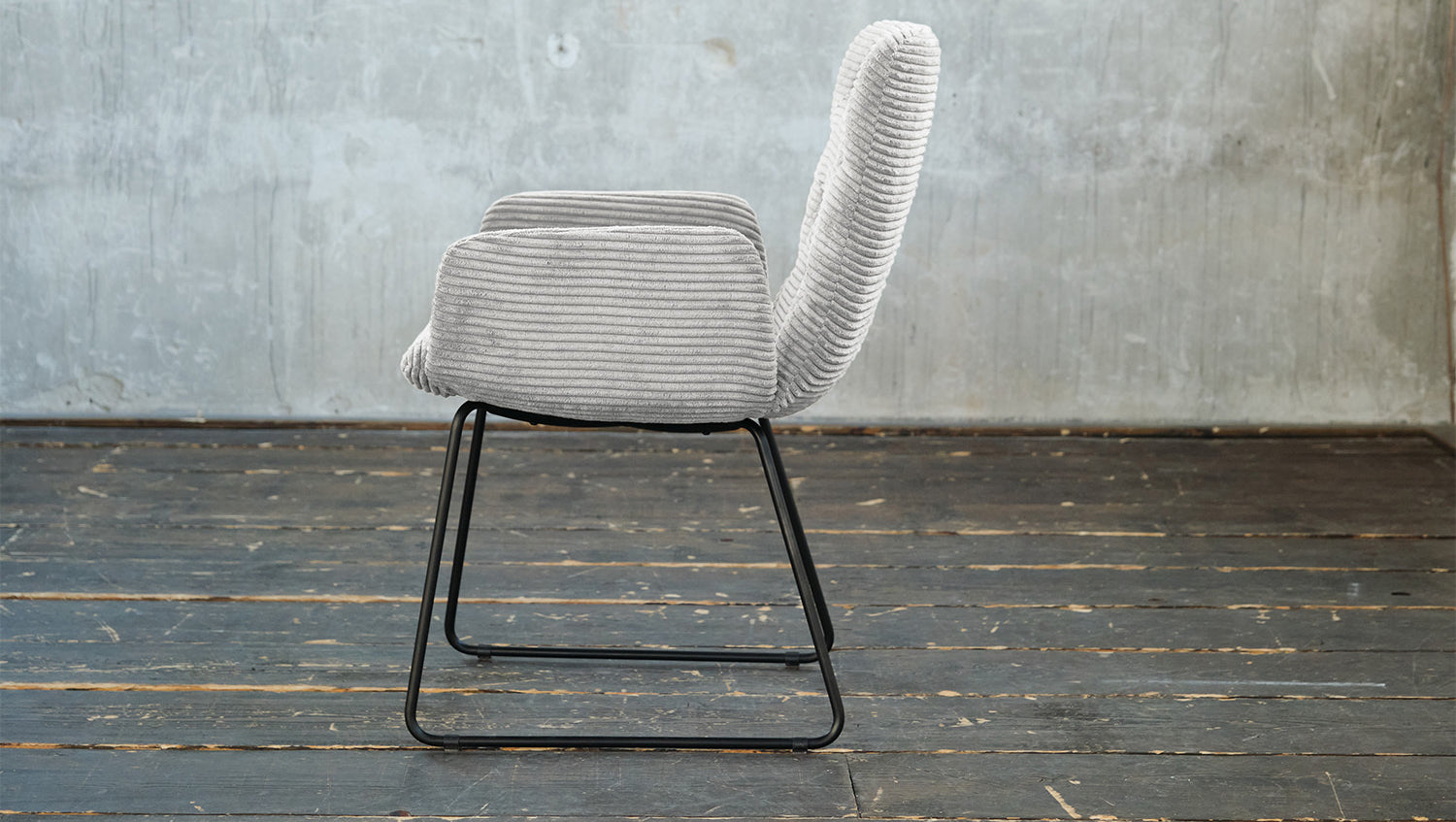 KAWOLA Stuhl NEW CHARME Esszimmersessel Cord hellgrau