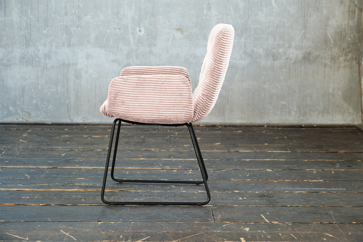 KAWOLA Stuhl NEW CHARME Esszimmersessel Cord rosa