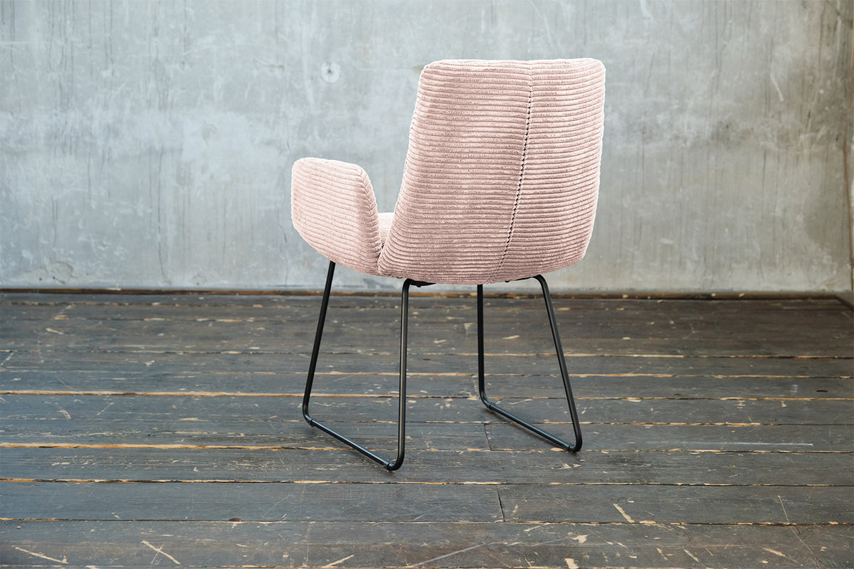 KAWOLA Stuhl NEW CHARME Esszimmersessel Cord rosa