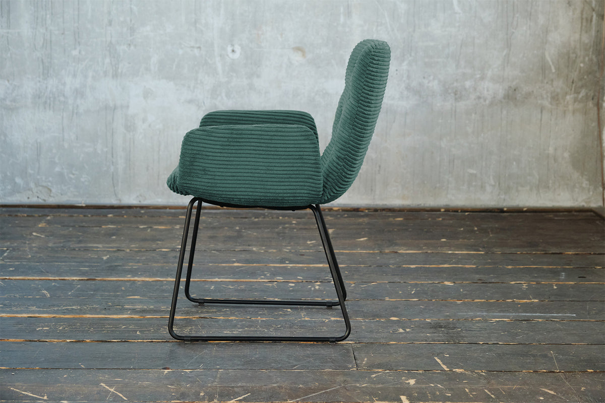 KAWOLA Stuhl NEW CHARME Esszimmersessel Cord smaragd