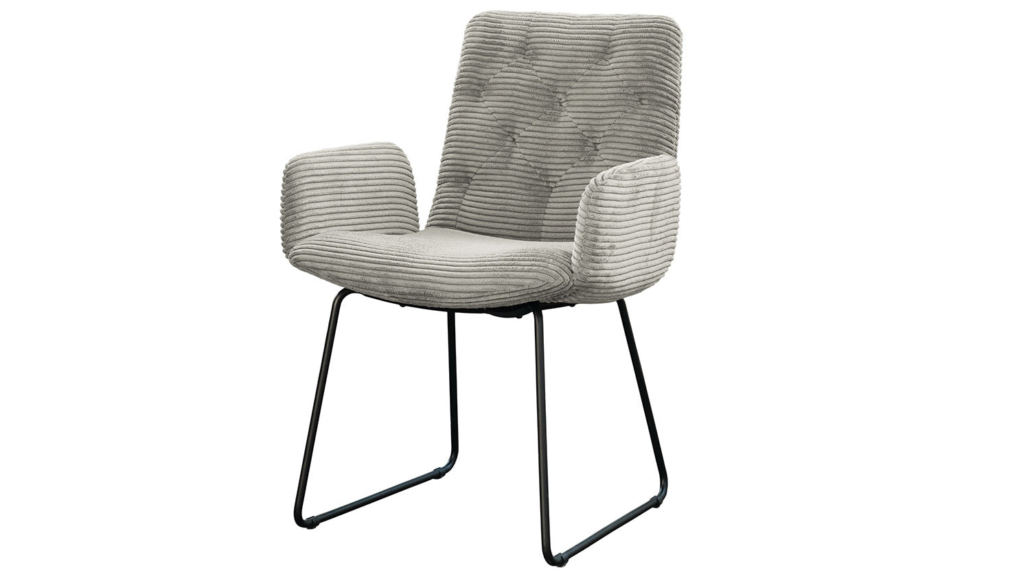 KAWOLA Stuhl NEW CHARME Esszimmersessel Cord steingrau