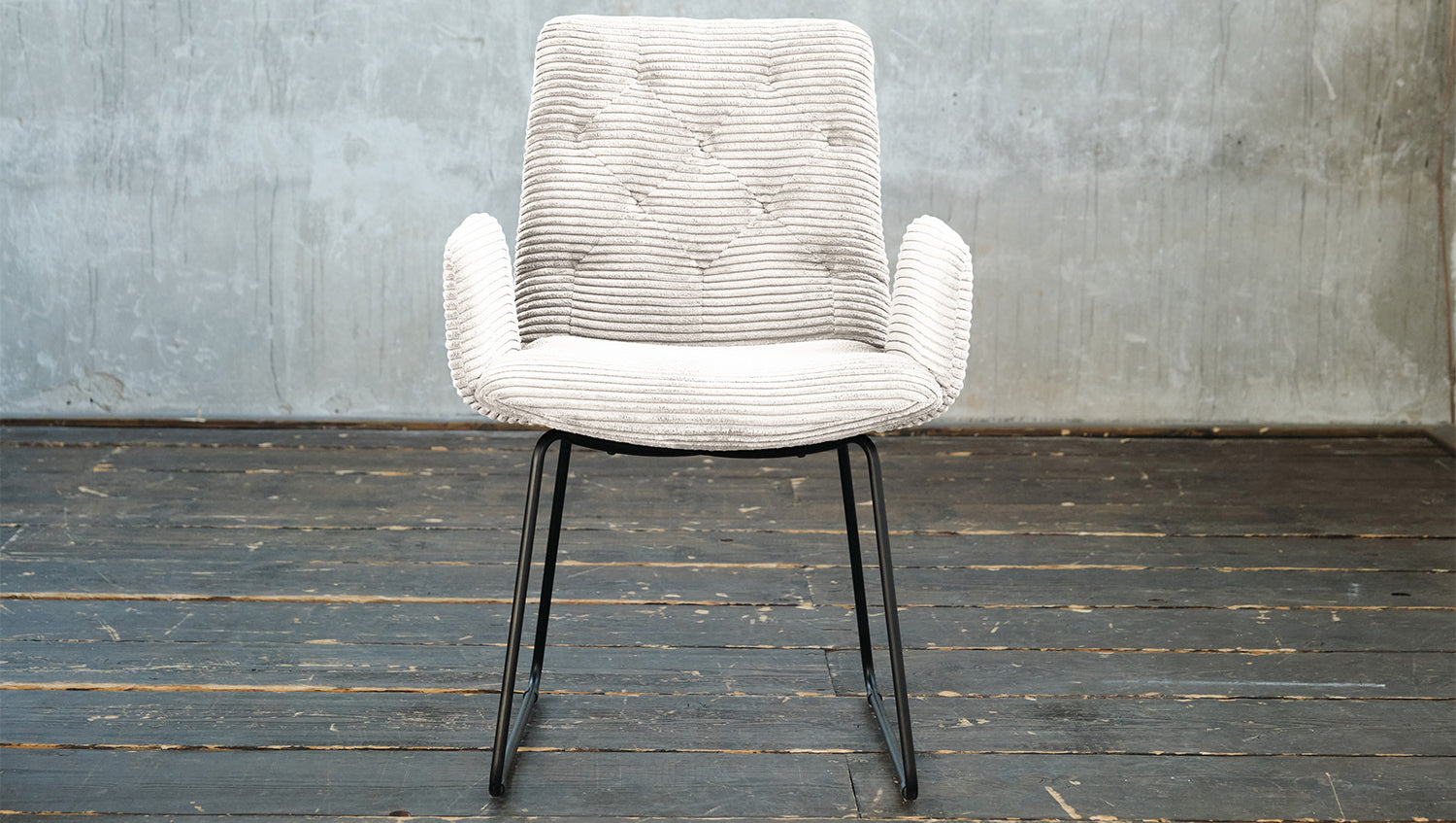 KAWOLA Stuhl NEW CHARME Esszimmersessel Cord weiß