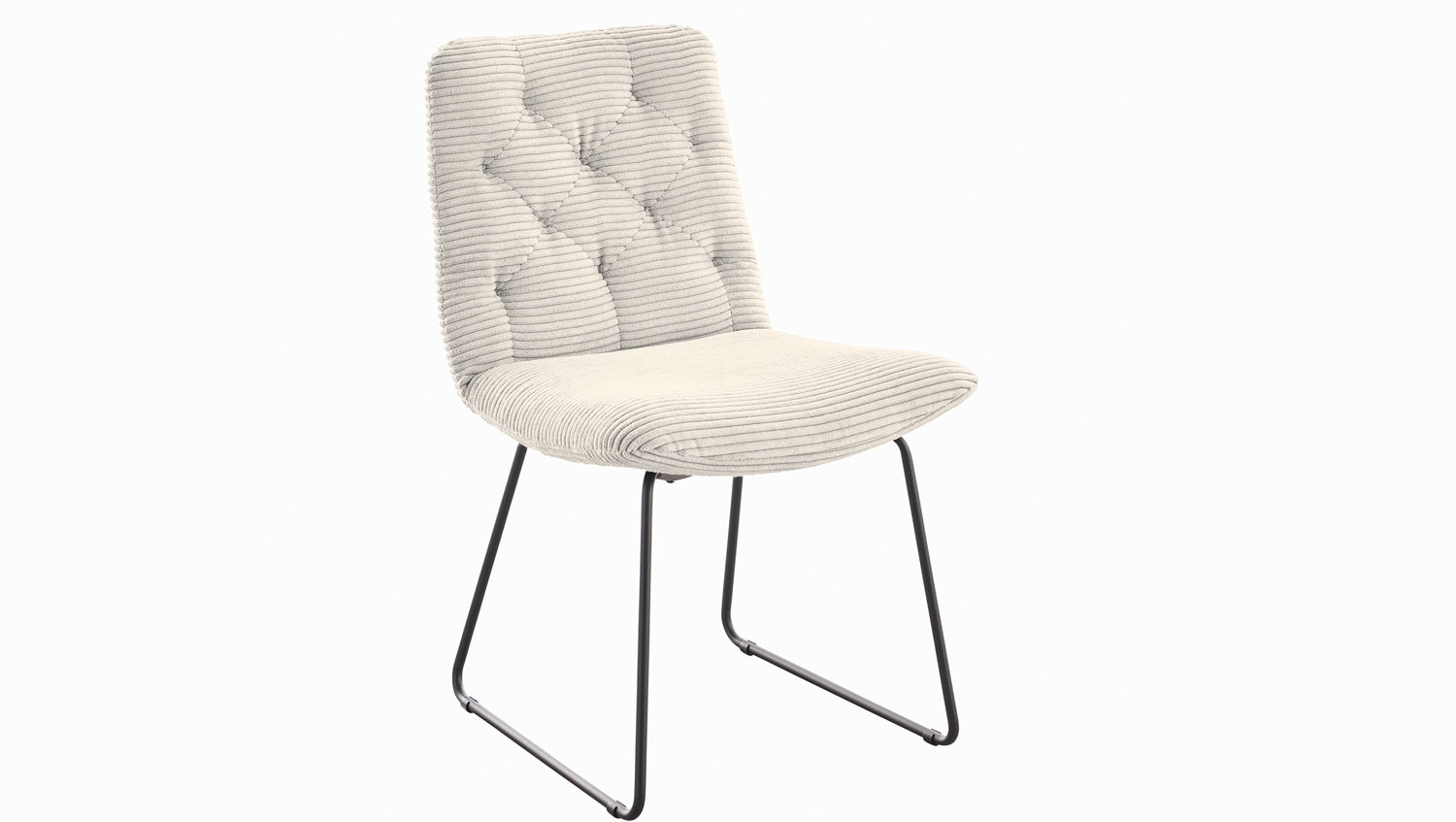 KAWOLA Stuhl NEW CHARME Esszimmerstuhl Cord cremeweiß