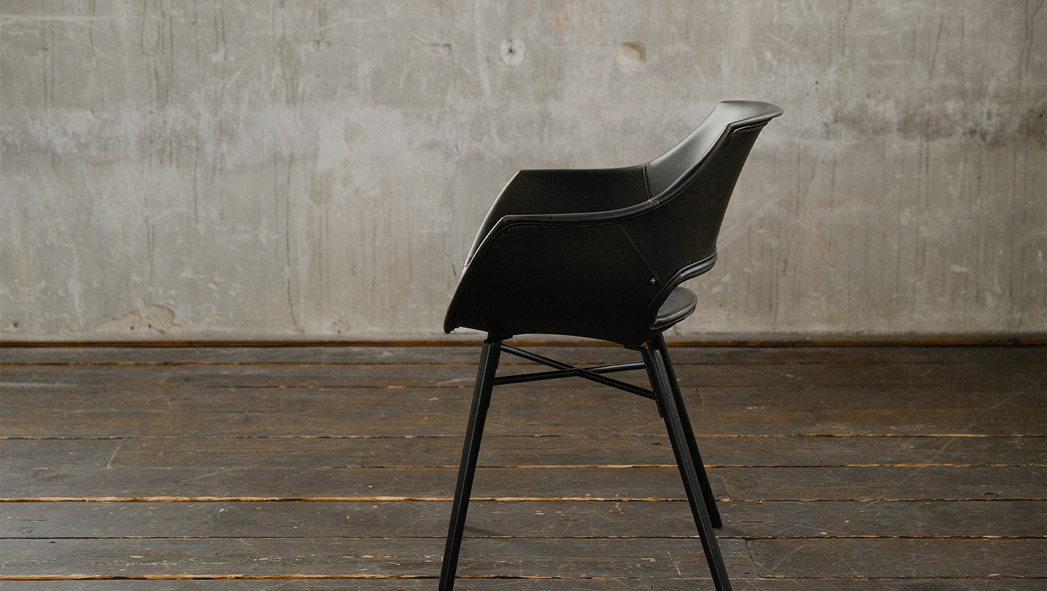 KAWOLA Stuhl ZAJA Esszimmerstuhl Kunstlederbezug Vintage schwarz