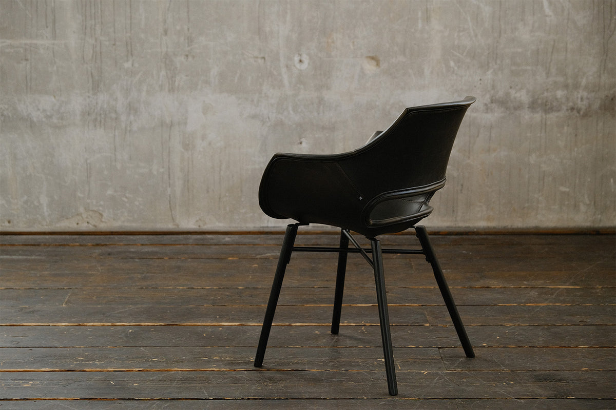 KAWOLA Stuhl ZAJA Esszimmerstuhl Kunstlederbezug Vintage schwarz