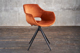 KAWOLA Stuhl ZAJA Esszimmerstuhl Velvet drehbar cognac