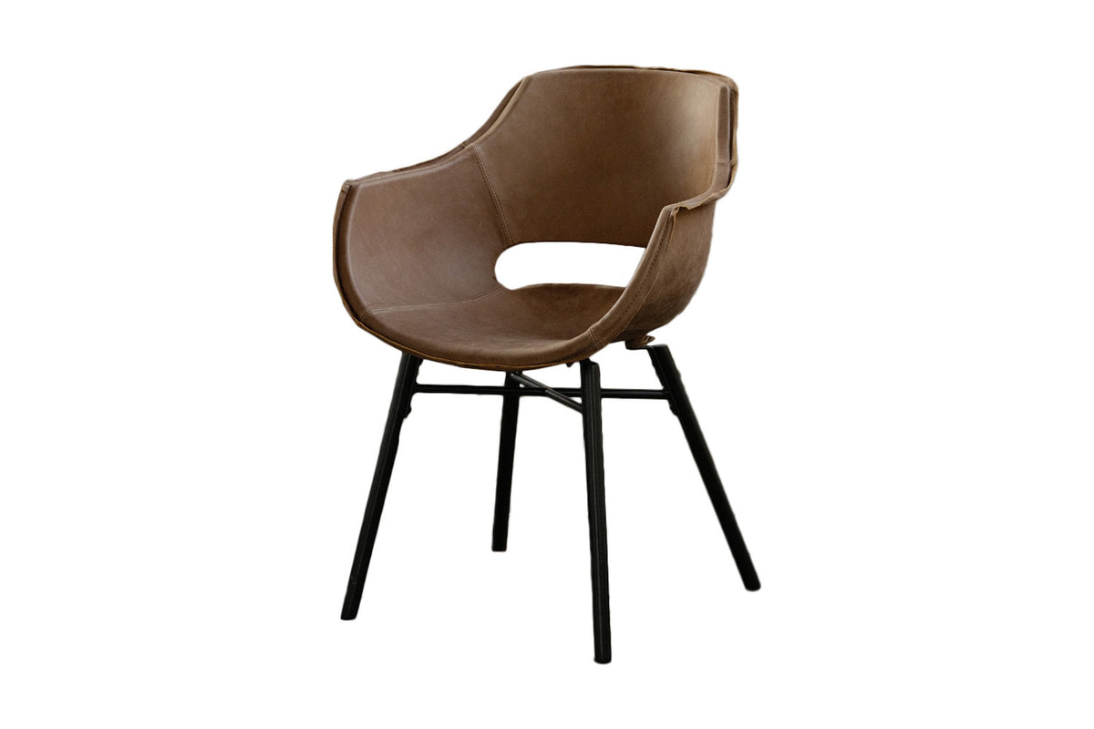 KAWOLA Stuhl ZAJA Exklusiv Esszimmerstuhl Echtleder sand-braun