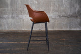 KAWOLA Thekenhocker ZAJA Barstuhl Sitzhöhe 65 cm Kunstleder cognac