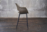KAWOLA Thekenhocker ZAJA Barstuhl Sitzhöhe 65 cm Microfaser oliv